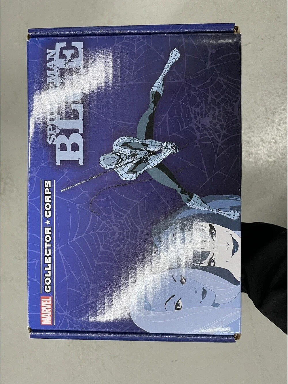 Funko Pop Spider-man Blue Marvel Collector Corps Box Size 2xl